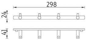 NIMCO BR 11104-26 - Fali törölközőtartó BORMO 30 cm fényezett króm
