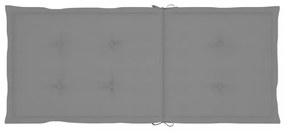 2 db szürke szövet kerti magas háttámlájú székpárna 120x50x3 cm