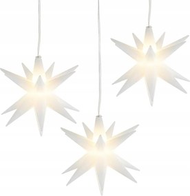 3x 3D Led csillag szett 10cm Karácsonyi dekoráció Időzítő Meleg fehér