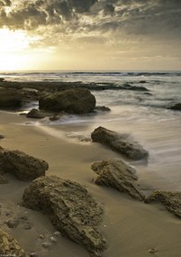 Poszter 21x29,7cm Naplemente a Palmachim 3 strandon, Assaf Frank