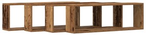 Fali polcok 4 db Régi fa 80x15x26 cm Mérnöki fa