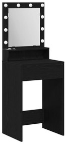 LED-es sminktükör Fekete tölgy 50x41x135 cm