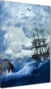 Vászonkép 80x120 Vihar Tenger Hajó Tájkép