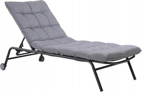 Vibe Kerti Napozóágy Párnával Acél Állítható Fekete Szürke