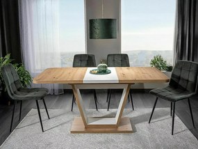 Nigel bővíthető étkezőasztal tölgy/fehér 120-160 cm