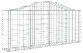 4 db íves horganyzott vas gabion kosár 200x30x80/100 cm