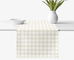 Goldea teflonbevonatú asztali futó - bézs kockás 35x140 cm