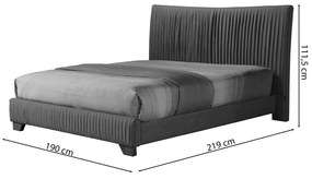 Franciaágy 160 cm Batam 160 (ágyráccsal) (szürke). 1098909