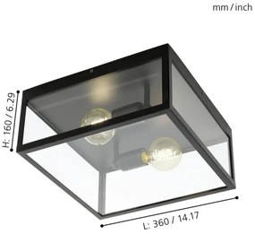 Eglo 49392 - Mennyezeti lámpa CHARTERHOUSE 2xE27/60W/230V