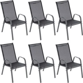 GARTHEN Kerti szék rakásolható 6db antracit