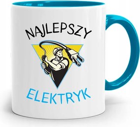 Kék Bögre Ajándék A Legjobb Villanyszerelőnek fényképes nyomtatással