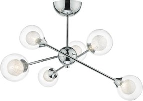 DAR LIGHTING ZEK0650 ZEKE Mennyezeti Csillár Csiszolt Króm, Átlátszó G9 IP20