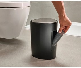 Matt fekete acél pedálos szemetes 5 l EasyStore Luxe – Joseph Joseph