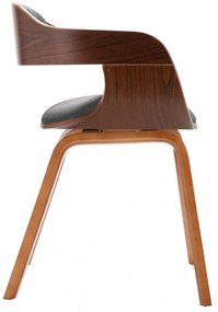 vidaXL hajlított fa és sötétszürke szövet étkezőszék