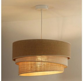 Duolla - Csillár zsinóron YUTE TRIO 1xE27/15W/230V átm. 45 cm barna/szürke/bézs