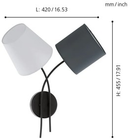 Eglo ALMEIDA 95193 falilámpa, 2x40W E14