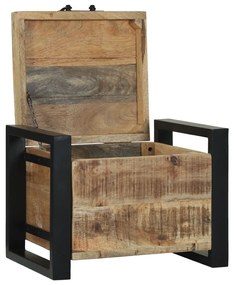 Tárolóládák 40x30x30cm Tömör mangófa és fém