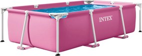 INTEX Metal fémvázas medence 220 x 150 x 60 cm, rózsaszín (28266)
