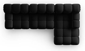 Fekete bársony kanapé 285 cm Bellis – Micadoni Home