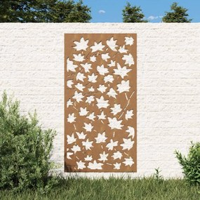 Juharlevél mintás corten acél kerti faldísz 105 x 55 cm