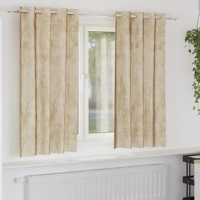 Függöny függönyökkel 2 pcs Krém 175 x 140 cm Bársony