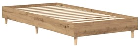 kézműves tölgy szerelt fa ágykeret matrac nélkül 75x190 cm