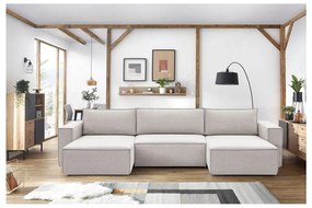 Bézs sarokkanapé ("U" alakú) Nihad – Bobochic Paris