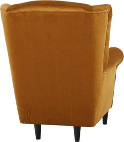 Füles fotel puffal, szövet mustár, ASTRID