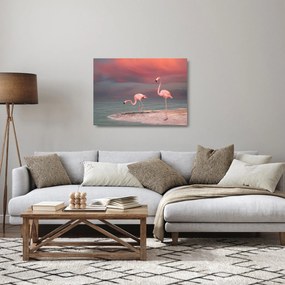 Flamingók képe (üvegen) (70x50 cm)