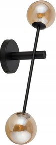 Fali lámpa fekete, borostyán gömbök nappali hálószoba szoba Oro II X