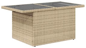 10 részes bézs polyrattan kerti ülőgarnitúra párnával