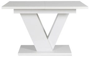 Magasfényű Fehér Bővíthető Étkezőasztal CLARK 120-160 cm