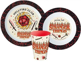 Stranger Things Upside Down étkészlet, micro műanyag szett, pohárral 260 ml