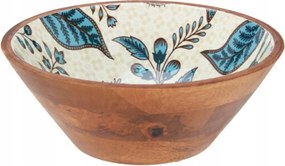 Miska Misa Mangófa Tál Bézs-kék Mintás 25 CM Szervírozáshoz