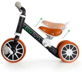 ECOTOYS Gyerek tricikli 2 in 1 fekete