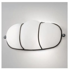 SIRU - Fali lámpa CAGE 1xGX53/10W/230V 22 cm fekete/fehér Velencei üveg