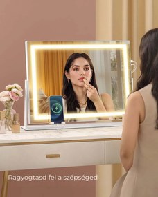 DAHLIA LED világítással ellátott kozmetikai tükör, 10x62,5x45,8 cm, fehér SongmicsHome