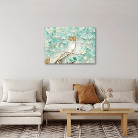Virágok pillangóval képe (70x50 cm)