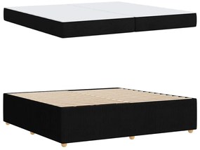 Ágykeret matraccal matracmal Fekete 200 x 200 cm szövet
