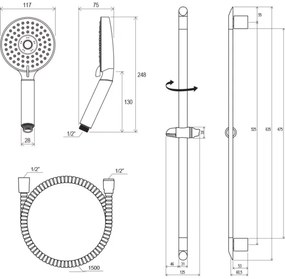 Ravak X07P177 - Zuhanykészlet, fényes króm