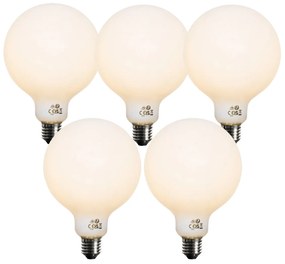 5 db-os E27 szabályozható LED izzó szett opál G125 5W 450 lm 2700K