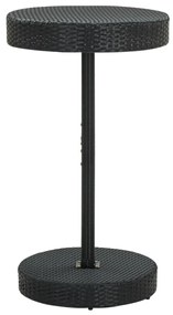 fekete polyrattan kerti asztal 60,5 x 106 cm