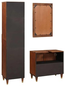 Fürdőszobai bútorok fiókkal 3 pcs 38 x 33 x 160 cm Tömör Mangófát