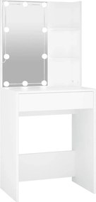vidaXL fehér fésülködőasztal LED-világítással 60 x 40 x 140 cm