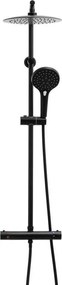 Erga Bergen Therm, zuhanygarnitúra termosztatikus csapteleppel és esőfejjel 25cm, fekete matt, ERG-YKA-BP.BERGEN-THERM-25-BLK