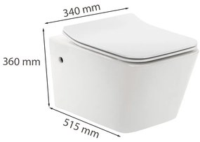 Tina fali rimless WC soft close ülőkével