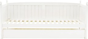 Ágy pótággyal, tűnyalábos fenyőfa, fehér, 90x200, GLAMIS