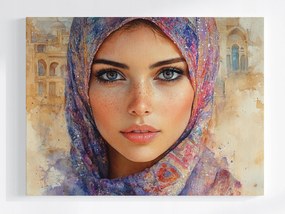 Vászonkép Canvas Nő Kelet Hidzsáb Akvarell Portré 100x75