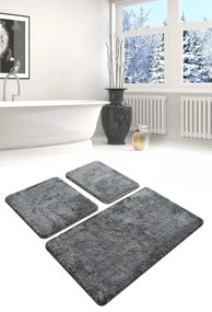 Chilai 3 db Fürdőszobai szőnyeg, 40x60 cm/50x60 cm/60x100 cm, füstszín