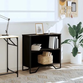 fekete szerelt fa könyvszekrény 80 x 31 x 74,5 cm